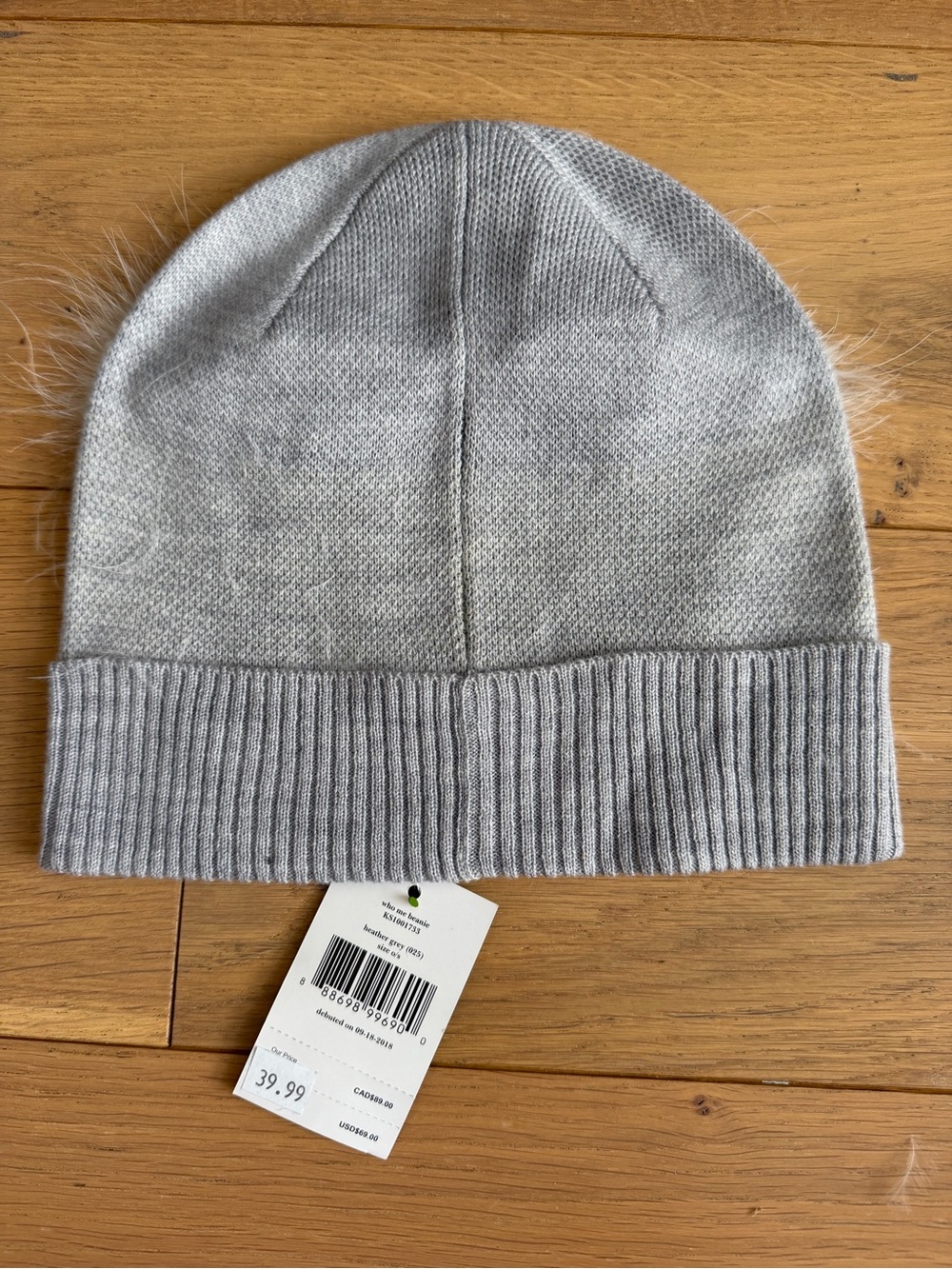 KATE SPADE Women Gray Owl Beanie and Faux-Fur Earmuffs Set - Picture 4 of 7